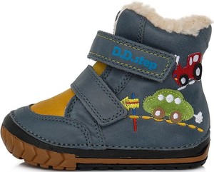 Buty dziecięce zimowe D-d-step dla chłopców na rzepy ze skóry