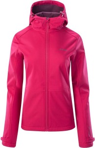 Różowa kurtka Hi-Tec krótka w sportowym stylu z kapturem