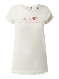 T-shirt Ragwear z bawełny z okrągłym dekoltem z krótkim rękawem