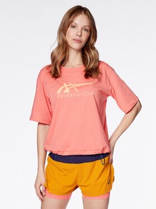 Różowy t-shirt ASICS z okrągłym dekoltem w sportowym stylu