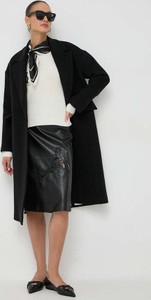 Czarny płaszcz Beatrice B w stylu casual oversize z wełny