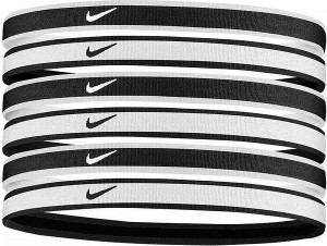 Opaski do włosów Swoosh 2.0 6 sztuk Nike (czarny/szary)