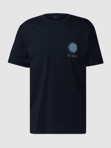 Granatowy t-shirt Rip Curl z krótkim rękawem z bawełny