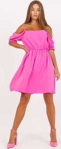 Różowa sukienka ITALY MODA z krótkim rękawem mini
