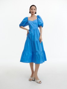 Sukienka Reserved z okrągłym dekoltem mini z bawełny