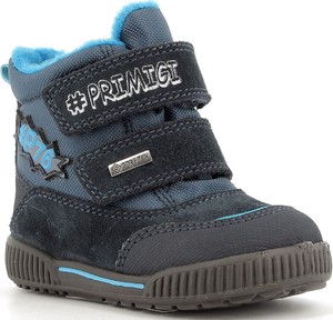 Granatowe buty dziecięce zimowe Primigi dla chłopców z goretexu
