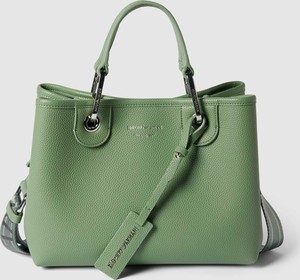Zielona torebka Emporio Armani na ramię matowa w wakacyjnym stylu