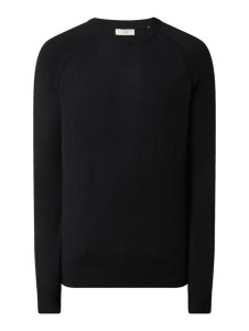 Czarny sweter Esprit z kaszmiru z okrągłym dekoltem w stylu casual