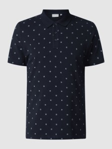 Granatowa koszulka polo S.Oliver z bawełny z krótkim rękawem w młodzieżowym stylu