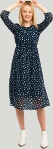 Granatowa sukienka Greenpoint z długim rękawem midi