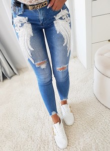 Granatowe jeansy Iwette Fashion w stylu casual
