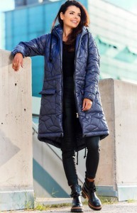 Granatowy płaszcz Awama w stylu casual