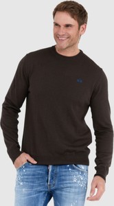 Brązowy sweter La Martina z bawełny w stylu casual