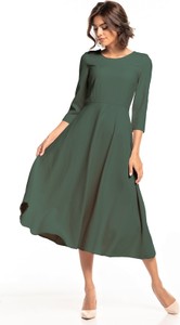 Zielona sukienka Tessita w stylu casual z długim rękawem midi