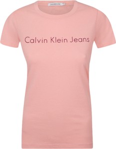 Różowy t-shirt Calvin Klein z krótkim rękawem