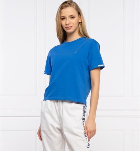 Niebieski t-shirt Tommy Jeans z krótkim rękawem