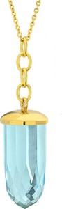 Manoki Naszyjnik z kryształowym, niebieskim szkłem na złotym łańcuszku