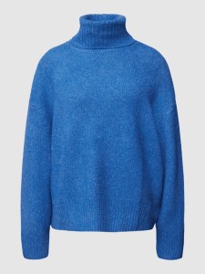 Niebieski sweter Review z dzianiny w stylu casual