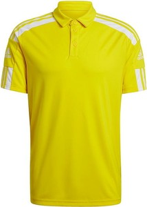 Żółta koszulka polo Adidas w sportowym stylu z dzianiny z krótkim rękawem