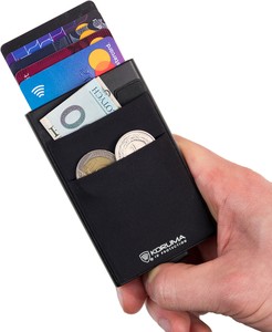 Koruma Aluminiowy portfel na karty z ochroną kart kredytowych RFID (czarny)