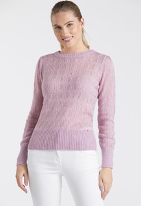 Różowy sweter Monnari z wełny w stylu casual