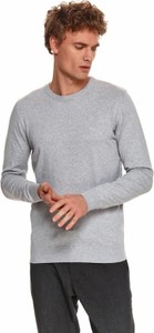 Sweter Top Secret z okrągłym dekoltem z tkaniny w stylu casual