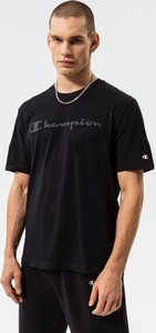 Czarny t-shirt Champion w sportowym stylu z krótkim rękawem
