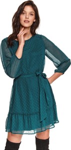 Zielona sukienka Top Secret mini z długim rękawem