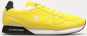 Żółte buty sportowe U.S. Polo sznurowane w sportowym stylu