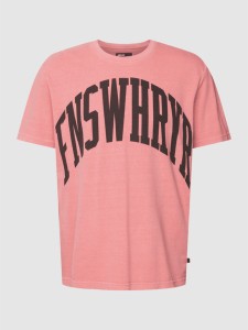 Różowy t-shirt S.Oliver w młodzieżowym stylu z krótkim rękawem z bawełny