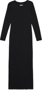 Czarna sukienka Cropp z okrągłym dekoltem midi