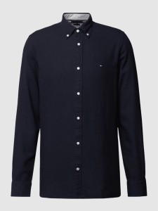 Granatowa koszula Tommy Hilfiger w stylu casual z bawełny z klasycznym kołnierzykiem