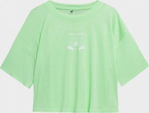 T-shirt 4F w sportowym stylu z dzianiny z okrągłym dekoltem