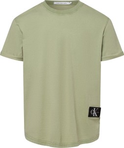 Zielony t-shirt Calvin Klein z krótkim rękawem w stylu casual