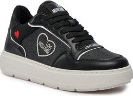 Czarne buty sportowe Love Moschino w sportowym stylu sznurowane