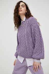 Fioletowy sweter Wrangler z bawełny w stylu casual