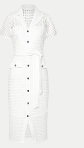 Sukienka DKNY z kołnierzykiem z krótkim rękawem w stylu casual