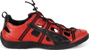 Czerwone buty letnie męskie butyolivier.pl w stylu casual ze skóry