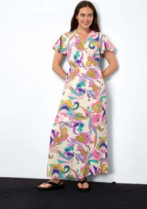 Sukienka ORSAY z tkaniny maxi z krótkim rękawem