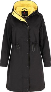 Czarny płaszcz Volcano w stylu casual z tkaniny