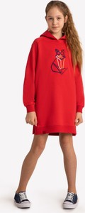 Czerwona sukienka dziewczęca Volcano z bawełny