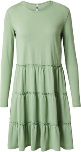 Zielona sukienka JDY z długim rękawem z okrągłym dekoltem