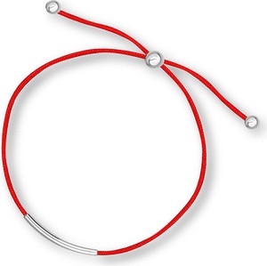 W.KRUK Bransoleta srebrna z czerwonym sznurkiem SHX/AS141