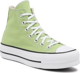 Zielone trampki Converse w młodzieżowym stylu z płaską podeszwą