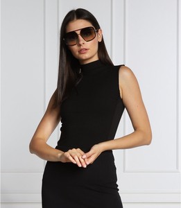 Czarny top Calvin Klein z okrągłym dekoltem w stylu casual