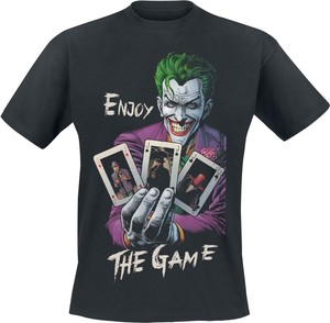 Czarny t-shirt The Joker z bawełny z krótkim rękawem