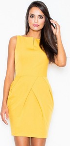 Żółta sukienka Figl mini bez rękawów