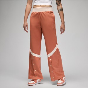 Pomarańczowe spodnie Jordan w stylu retro z dresówki