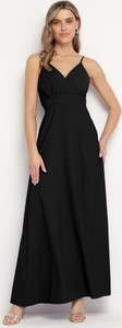 Czarna sukienka born2be w stylu klasycznym na ramiączkach maxi