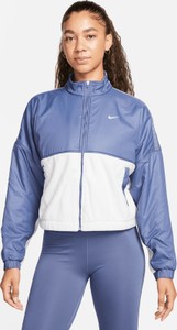 Granatowa kurtka Nike w sportowym stylu przejściowa z tkaniny